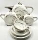 Rare T. L. B. Limoges Art Deco White & Silver Coffee-for-two Set Rooster Mark