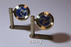 Rare set of two BENCHMARK 1960s world time table clocks from prominent estate
