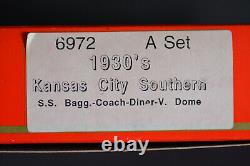 Rivarossi 6972 A Set 1930's Kansas City Southern HO Coach Set Baggage Diner Dome