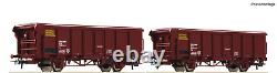 Roco 6600082 Set Two Wagons Tms with Sliding Cover FS