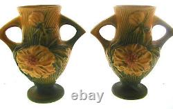 Roseville Pottery Two Vase Set USA 168-6'' Signed Great Gift Home Decor