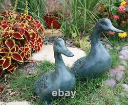 SPI Home Large Verdi Green Aluminum Two Lover Pond Ducks Garden Figurine Set