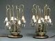 Sciolari Italy Production Set Two Vintage Space Desk Lamps Years 70 Glass
