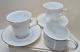 Set (2) Gray Eagle Emblem Gold Trim Cup & Saucer Withcreamer Military Colonel Army