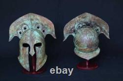 Set OF Two Medieval Ancient Greek Corinthian Helmet Steel Helmet Antique