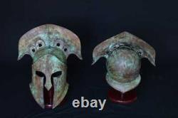 Set OF Two Medieval Ancient Greek Corinthian Helmet Steel helmet Antique