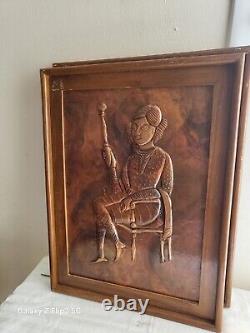 Set Of Two Egyptian Cooper Wall Mount Figurine Pictures