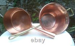 Set Of Two! Mauviel 7 Copper Sugar/Caramel/Chocolate Pot & Hammered Polenta Pan