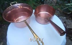 Set Of Two! Mauviel 7 Copper Sugar/Caramel/Chocolate Pot & Hammered Polenta Pan