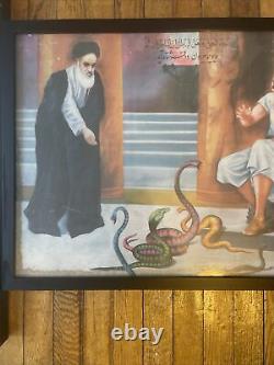 Set Of Two Professionally Framed Persian Iranian Propaganda Posters Cultural Rev