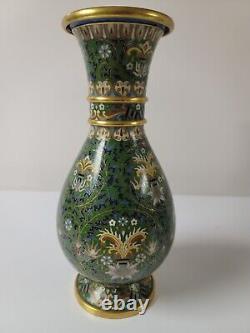Set Of Two Stunning Cloisonne Vases- 10 & 9 High