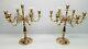 Set Of Two Vintage Baldwin Usa 7 Candle 6 Arm Brass 16 Candelabra Candle Holder