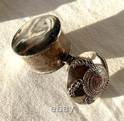 Set of 3 Turkish Sterling Silver Trinkets, Two with 19th C. Ottoman Coins