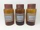 Set Of 3 Two's Company Alchemy Amber Apothecary Bottles With Metal Lids Graines