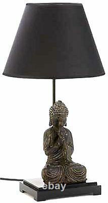 Set of Two (2) MODERN 24 BUDDHA SCULPTURE TABLE LAMP With LAMP SHADE NIB