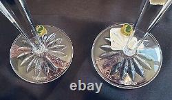 Set of Two (2) NIB Waterford Crystal Amethyst LISMORE 9 1/4 Fluted CHAMPAGNE