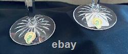 Set of Two (2) NIB Waterford Crystal Amethyst LISMORE 9 1/4 Fluted CHAMPAGNE