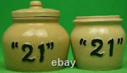 Set of Two 21 Club New York c1950s Condiment Jars