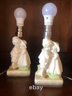 Set of Two Antique German Children's Table Lamps Early 1960's