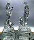 Set Of Two Beautiful Crystal Cut Glass Figurines Lady With Child Made In Italy