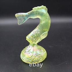 Set of Two Fenton Carnival Glass Koi Fish Figurines