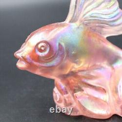 Set of Two Fenton Carnival Glass Koi Fish Figurines