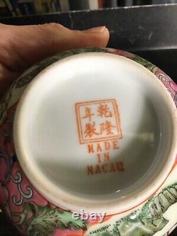 Set of Two Hand Painted Chinese Porcelain Bowl Made In Macau Beautiful