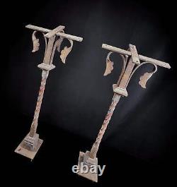 Set of Two Hand forged Late 1800's Antique Church Altar Balustrades