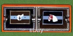 Set of Two Hermes'Couvertures Nouvelles' Equestrian Mini-Ashtrays (New in Box)