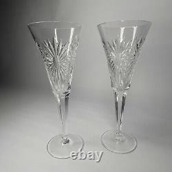 Set of Two Waterford Crystal Millennium Collection Health Toasting Flutes