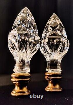 Set of Two Waterford Fine Cut Crystal Acorn Finals Absolutely Mint