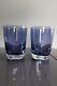 Set Of Two Waterford W Collection Crystal Tumbler Glasses Sky Blue Retail $175