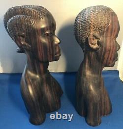 Set of two 19th Century African Mahogany Wood Hand carved African statuettes