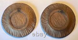 Set of two Hand Carved Decorative Indian Wall Plaques, dated 1945
