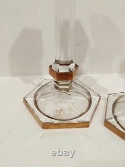 Set of two tall vintage Griffe montenapoleone candleholders, made in Milan