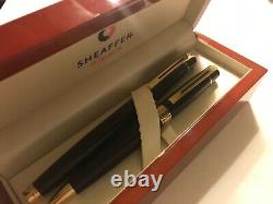 Sheaffer 300 Fountain & Ballpoint Pen Set, Black Lacquer/gold Trim, M Nib, Ex Con
