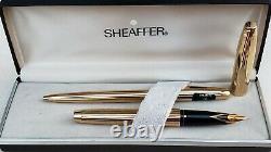 Sheaffer 797 Imperial Gold Plated Fountain Pen Set Of Two Pens Mint