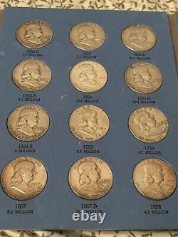 Silver Franklin Half Dollar Collection 1948 To 1963 Two Complete Sets Nice