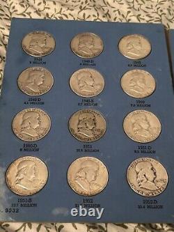 Silver Franklin Half Dollar Collection 1948 To 1963 Two Complete Sets Nice