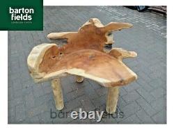 Spider Table & Two Chair Set, Unusual Reclaimed Teak Garden Furniture, Collected