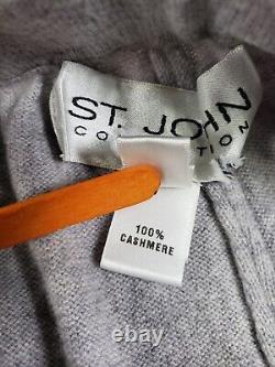 St John Collection Women Outfit Sweater Sweatpants Small Gray Cashmere Belted