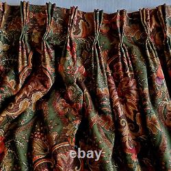 Stunning Set of Two Custom Curtains Drapes Rich Botanical in Autumnal Colors