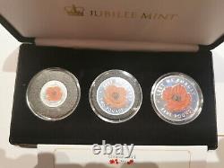 TDC Tristan da Cunha coin set collection POPPY 1 2 5 POUND one two five SILVER
