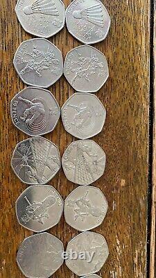 TWO FULL SETS Olympic 50p Of 29 Coins slightly Circulated Collected 2012