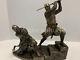 Two Knights Templar On Stairs Death Match Battle Statue Sculpture Set Of Two