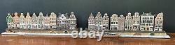 TWO LARGE SETS- Rare Blokker Amsterdam Canal Houses Bases+Boat 22 pieces