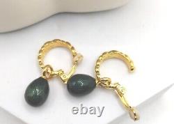 Tatiana Faberge Rare Imperial Collection Gold Toned Egg Clip On Earrings Two Set