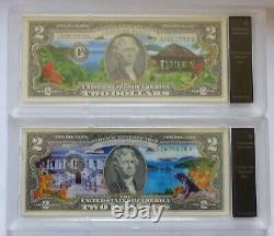 The U. S. Statehood $2 Note Collection with 53 States and Territories, Bills Set