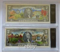 The U. S. Statehood $2 Note Collection with 53 States and Territories, Bills Set