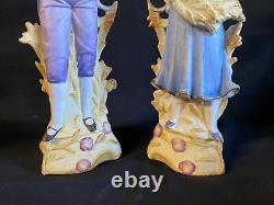 Two(2) Carl Schneider Bisque Figurine Set Made In Germany11.5 Tall L@@K